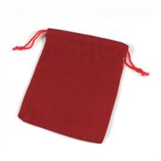 Fløjlpose - gavepose. 90 mm. Rød. 10 stk.